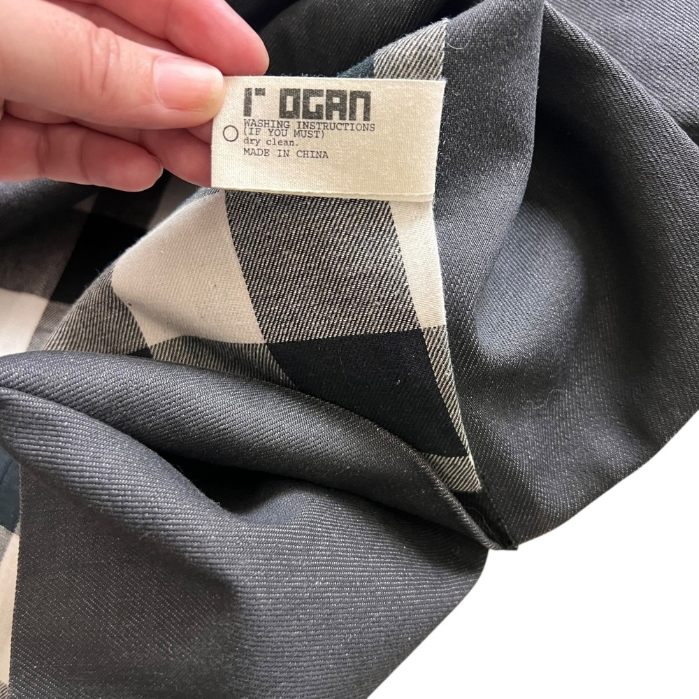Rogan NYC Mens XL Gray Asymmetrical Zip Field Jacket Plaid Lined Cotton Twill - Picture 5 of 11